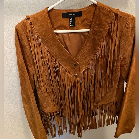 Forever21 Premium Collection Suede Fringe Jacket